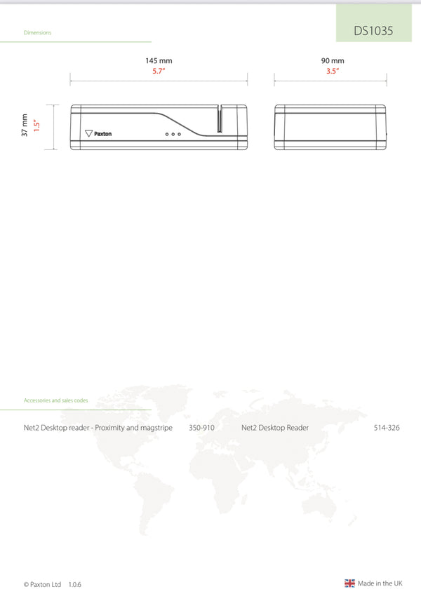Paxton Net2 Desktop Reader USB, 514-326