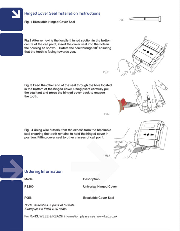 KAC Manual Call Point Hinged Cover