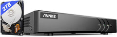 ANNKE CCTV Surveillance DVR with Hard Drive 2TB, 8 Channel 3K Lite H.265+ DVR Video Recorder for CCTV/Analog/AHD/TVI/IP Cameras, Human/Vehicle Detection, Remote Access, Alarm Email with Pictures FIXES-HUB