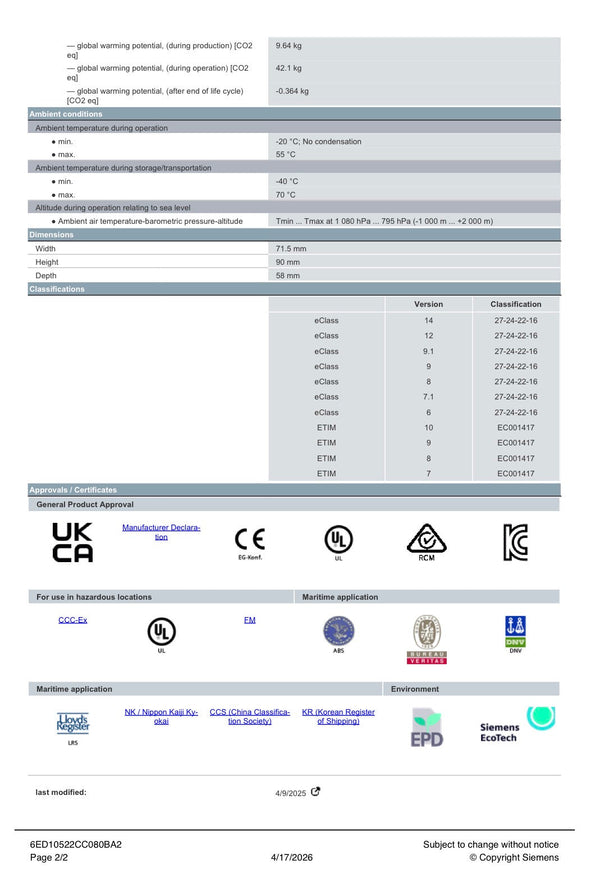 6ED1052-2CC08-0BA2 SIEMENS