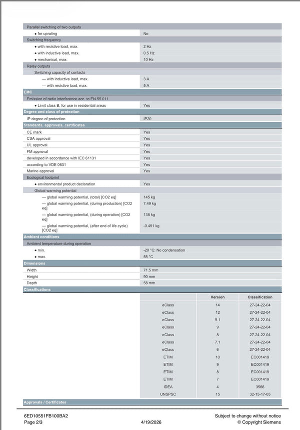 6ED1055-1FB10-0BA2 SIEMENS