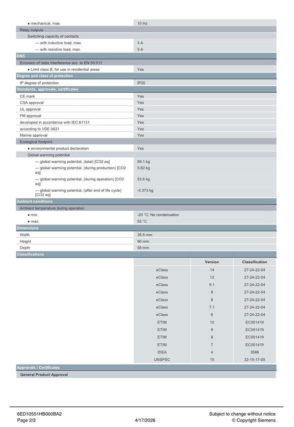 6ED1055-1HB00-0BA2 SIEMENS