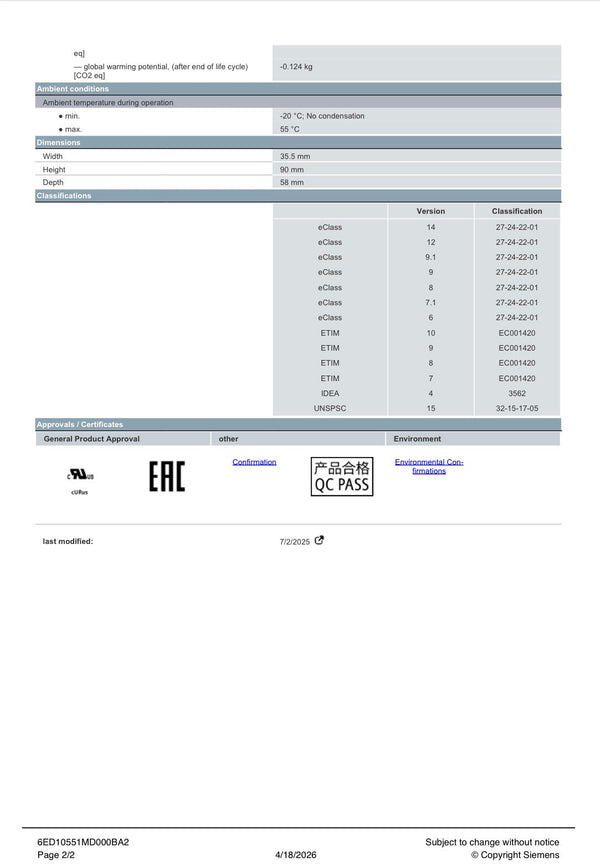 6ED1055-1MD00-0BA2 SIEMENS