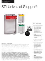 STI Universal Stopper Dome Cover Surface Mount c/w Sounder & Relay Green Emergency Exit Label