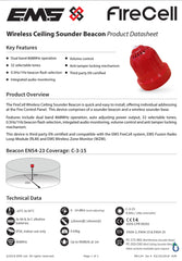 EMS FireCell Ceiling Sounder & VAD Head