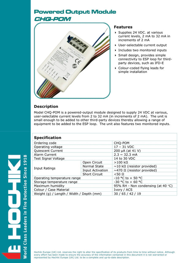 Hochiki PoweRed Output Module