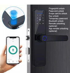 Automatic Door Smart Lock Digital Biometric Fingerprint Door Lock with 2 Key. FIXES-HUB