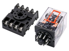 Gereral Purpose Relay MK2P-I AC 220V Coil DPDT 8 Pin with Plug-in Terminal Socket PYF83A FIXES-HUB