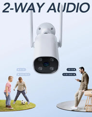 Security Camera Outdoor, 2K CCTV Camera, Cameras House Security, 2-Way Audio, Audio & Motion Detection, Night Vision, App Notification, APP Control, Waterproof, 2.4G WiFi, Wired 9.8 FT, T1Pro FIXES-HUB