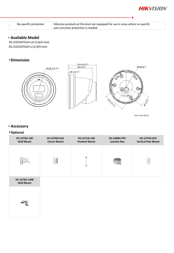 Hikvision 4MP Smart Hybrid Light with ColorVu Fixed Turret Network Camera