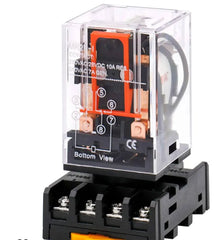 Gereral Purpose Relay MK2P-I AC 220V Coil DPDT 8 Pin with Plug-in Terminal Socket PYF83A FIXES-HUB