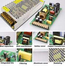 Power Supply 24V 5A 120W, 110V/220V AC to DC 24 Volt Universal Regulated Switching Transformer for 24V LED Strip, 3D Printer FIXES-HUB