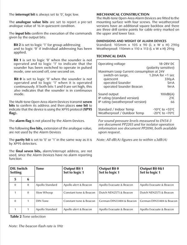 Apollo XP95 Open-Area Multi-Tone Sounder Beacon Red Body Red Flash Isolating