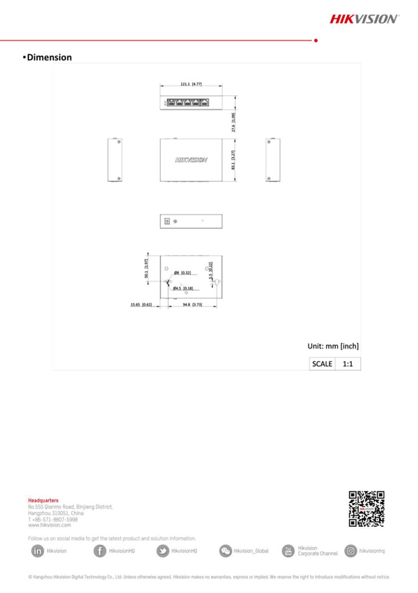Hikvision 4 Port Fast Ethernet Smart POE Switch