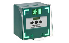 SSP Green Resettable Triple Pole Break Glass Sounder LED Deep Back Box, Access Control FIXES-HUB