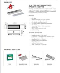 SSP Slim Fire Rated Monitored Maglock 12/24VDC, Access Control FIXES-HUB