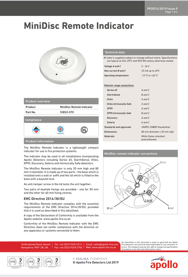 Apollo XP95 MiniDisc Remote Indicator