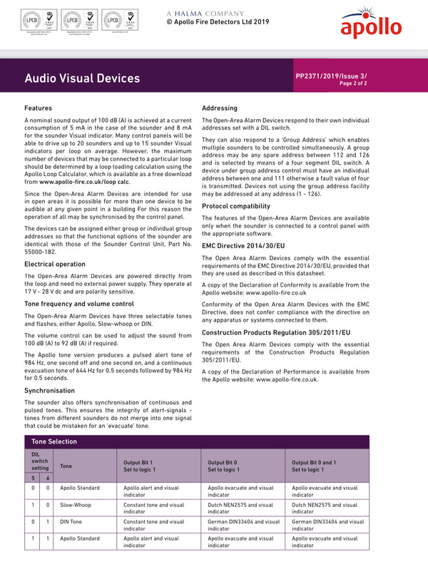 Apollo XP95 Intelligent Open-Area Sounder Beacon Red