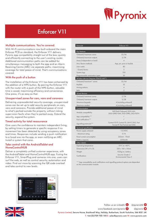 Pyronix Enforcer Kit 1 c/w Wireless Keypad FIXES-HUB