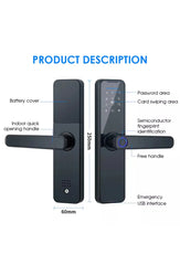 Automatic Door Smart Lock Digital Biometric Fingerprint Door Lock with 2 Key. FIXES-HUB