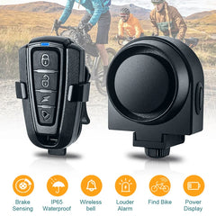 ANTUSI Wireless Theft Bike Motorcycle Alarm Security System Bicycle Motion Sensor Rechargeable Multipurpose Alert Device