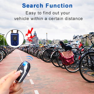 Bike Lock 110dB Waterproof Security Bicycle Cable Lock with Remote Control 4-Digit Password Motorcycle Burglar Alarm