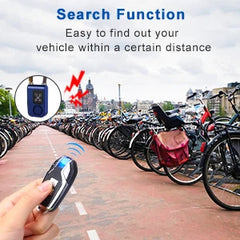 Bike Lock 110dB Waterproof Security Bicycle Cable Lock with Remote Control  4-Digit Password Motorcycle Burglar Alarm for Oudoor