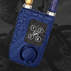 Bike Lock 110dB Waterproof Security Bicycle Cable Lock with Remote Control 4-Digit Password Motorcycle Burglar Alarm