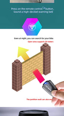 ANTUSI Wireless Theft Bike Motorcycle Alarm Security System Bicycle Motion Sensor Rechargeable Multipurpose Alert Device