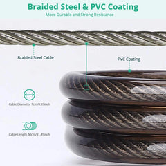 Bike Lock 110dB Waterproof Security Bicycle Cable Lock with Remote Control  4-Digit Password Motorcycle Burglar Alarm for Oudoor