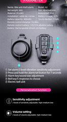 ANTUSI Wireless Theft Bike Motorcycle Alarm Security System Bicycle Motion Sensor Rechargeable Multipurpose Alert Device