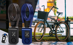 Bike Lock 110dB Waterproof Security Bicycle Cable Lock with Remote Control  4-Digit Password Motorcycle Burglar Alarm for Oudoor