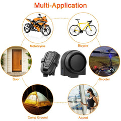 Anti Theft Bike Motorcycle Alarm Security System - Black