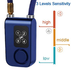 Bike Lock 110dB Waterproof Security Bicycle Cable Lock with Remote Control 4-Digit Password Motorcycle Burglar Alarm