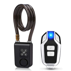 Bike Lock 110dB Waterproof Security Bicycle Cable Lock with Remote Control 4-Digit Password Motorcycle Burglar Alarm