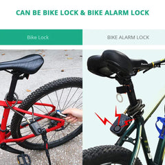 Bike Lock 110dB Waterproof Security Bicycle Cable Lock with Remote Control 4-Digit Password Motorcycle Burglar Alarm