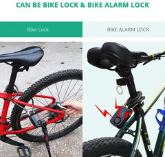 Bike Lock 110dB Waterproof Security Bicycle Cable Lock with Remote Control 4-Digit Password Motorcycle Burglar Alarm