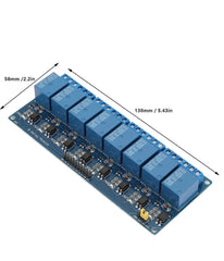 D8 Channel Relay Module With Optocoupler Isolation Blue Board PLC Relay Module
