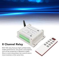 DC 12V-36V Wireless RF Remote Control Switch - 8 Channel Relay Module 433Mhz Transmitter Receiver Kit for Lights