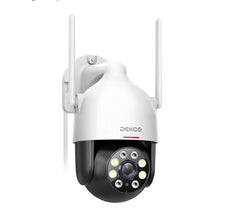 DEKCO 2K Security Camera Outdoor with Motion Tracking Pan-Tilt 360° View CCTV Camera Sound-Lights Alarm Home WiFi