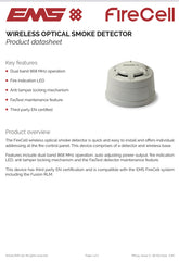 EMS FireCell FCX-177-001 | Wireless Optical Smoke Detector