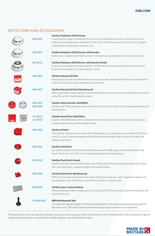 Fike Twinflex Multipoint ASD Detector with Sounder 204-0001