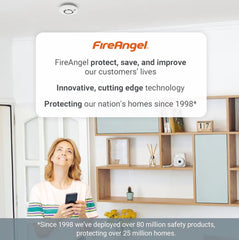 FireAngel SB1-R Smoke Alarm - Toast Proof Optical Smoke Alarms for Home with Replaceable Battery and Test/Silence