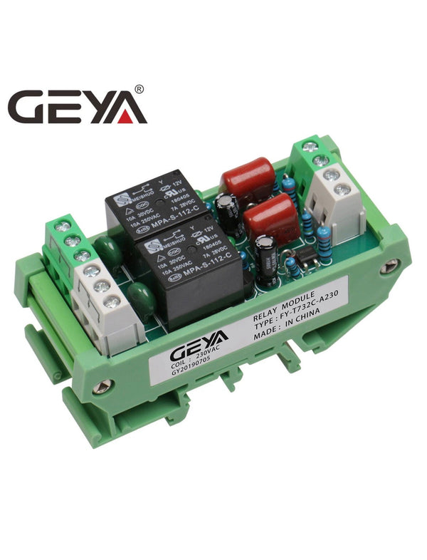 GEYA 2 Channel Relay Module AC/DC 12V 24V AC230V Relay Interface PLC