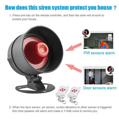 KERUI Security Alarm System Indoor Outdoor Weather-Proof Siren Window Door Sensors Motion Sensor Alarm With Remote