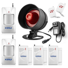 KERUI Security Alarm System Indoor Outdoor Weather-Proof Siren Window Door Sensors Motion Sensor Alarm With Remote