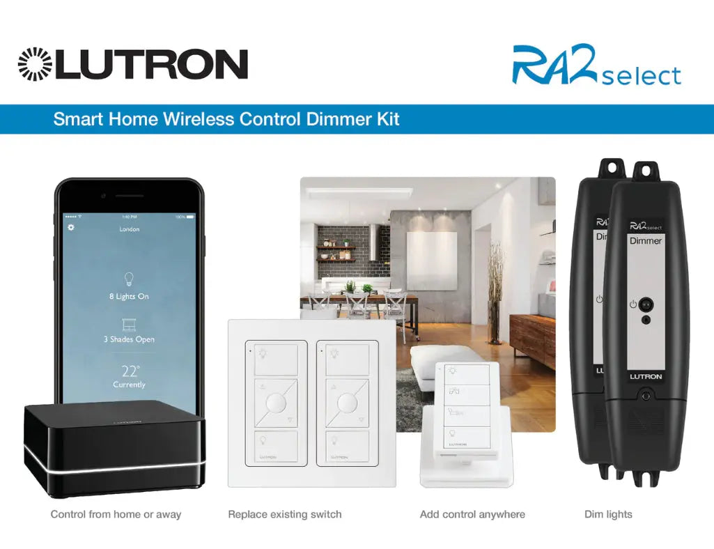 Lutron RA2 Select: Smart Home Wireless Control Dimmer Kit – FIXES-HUB