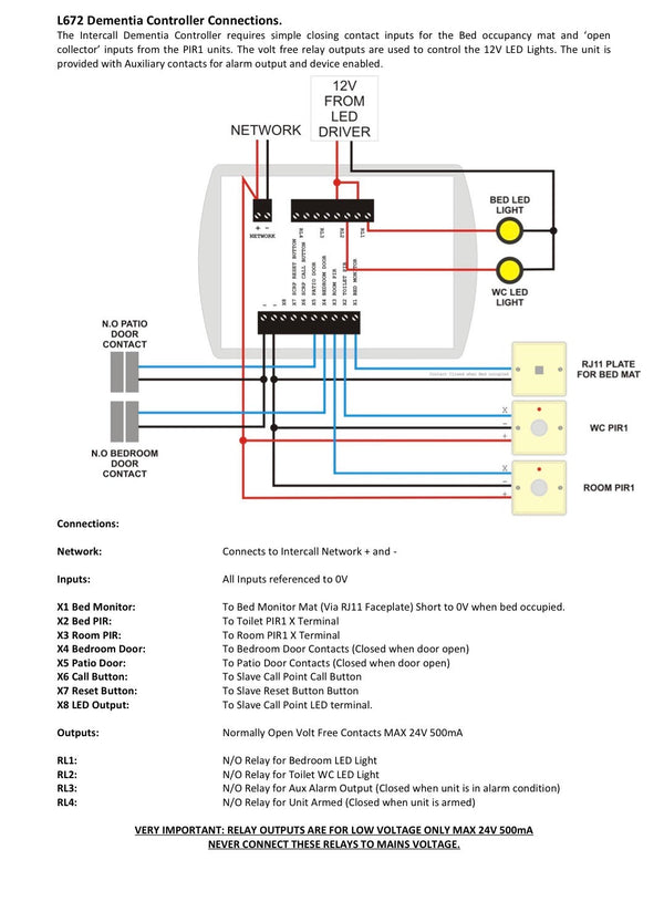 Nursecall Intercall 700 Series Dementia Controller Part Number: L672