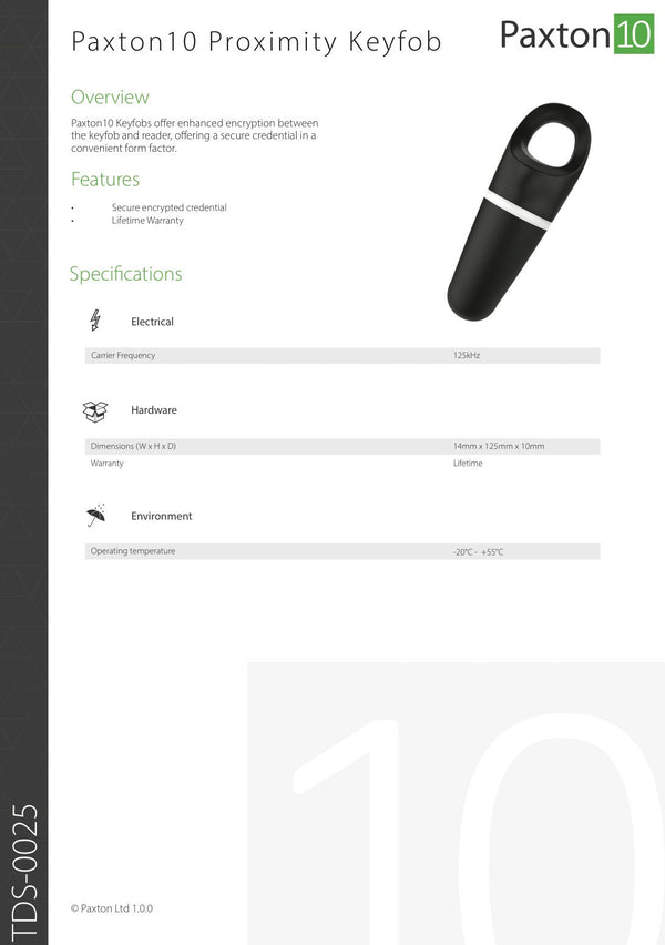 Paxton10 Keyfob (Pack 10) 010-170