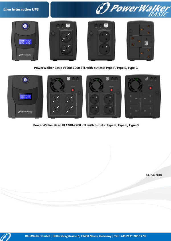 PowerWalker Basic VI 1000 STL Line Interactive…